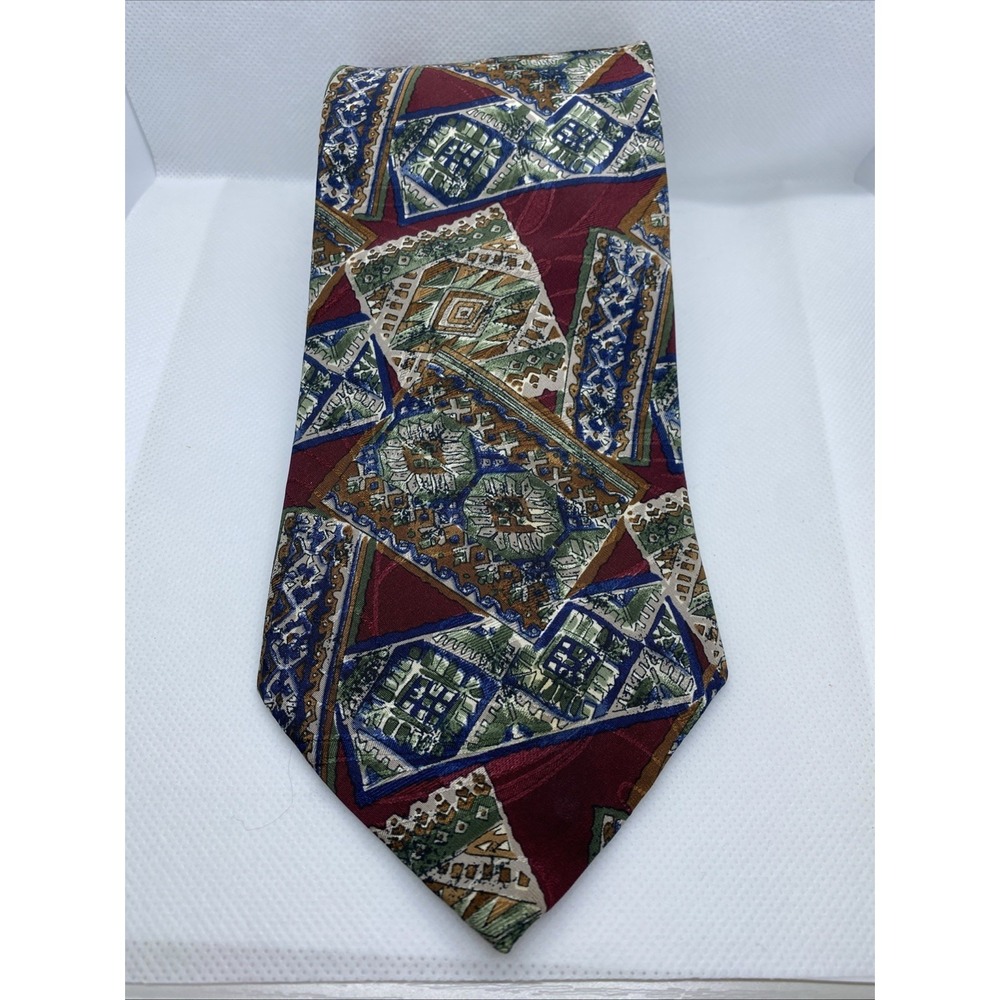 Wembley‎ Vintage Tie Retro Geometric Art Print Neckwear Multicolor Formal Men's